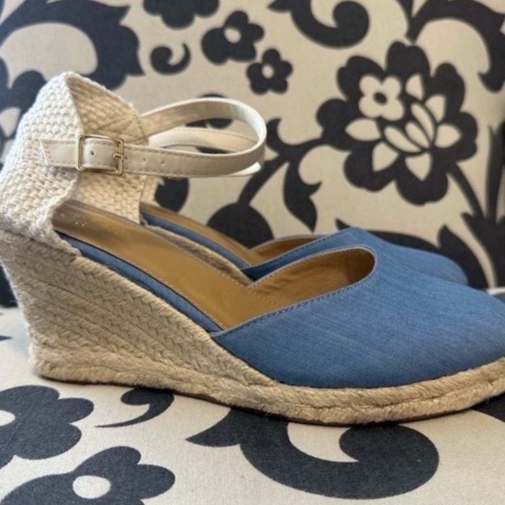 J. Crew Chambray Ankle Strap
Espadrille Wedges - Picture 2 of 11